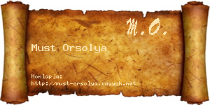 Must Orsolya névjegykártya
